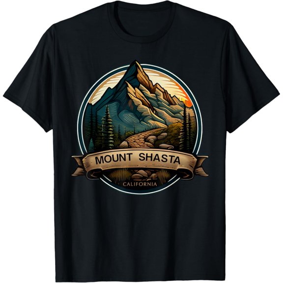 Hot Trending T-Shirt With Mount Shasta California Souvenir Hiking T-Shirt Design Preview Only