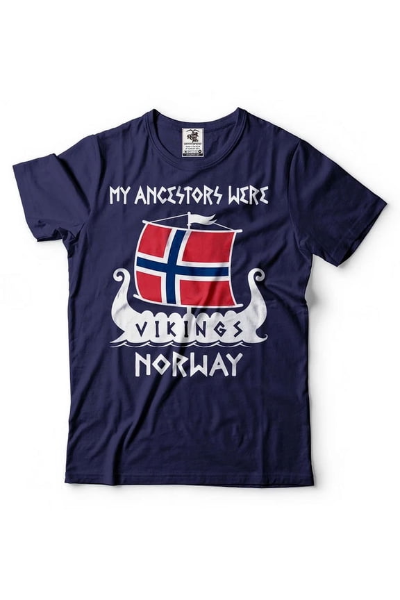 Hot Trending T-Shirt With My Ancestors Were Vikings Norway Norwegian Patriotic Gift Tee Design Preview Only