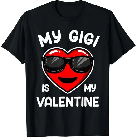 Hot Trending T-Shirt With My Gigi Is My Valentine Heart Sunglasses Boy Girl Design Preview Only
