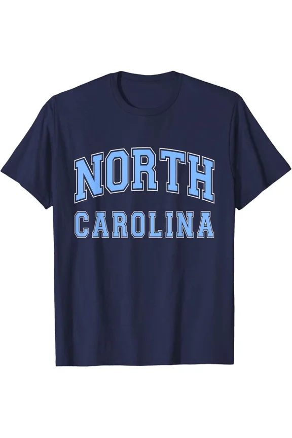 Hot Trending T-Shirt With North Carolina Vintage State Nc Blue Text Design Preview Only