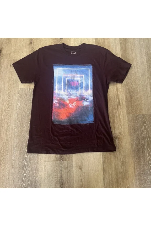 Hot Trending T-Shirt With Ocean Current T Shirt Mens Large Burgundy Good Vibes Graphic Design Preview Only