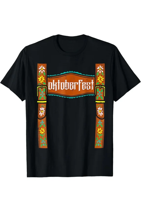 Hot Trending T-Shirt With Oktoberfest Lederhosen Costume Cute German Bavarian Men Boys T-Shirt Design Preview Only
