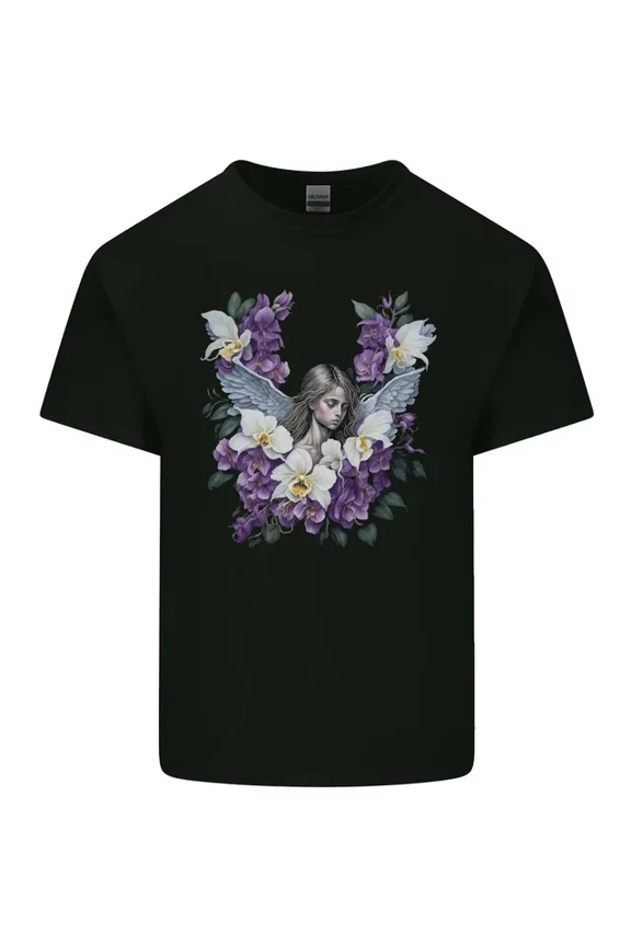 Hot Trending T-Shirt With Orchid Angel Gothic Goth T-Shirt Design Preview Only