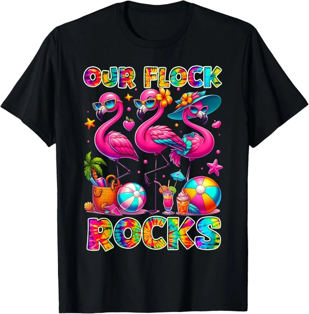 Hot Trending T-Shirt With Our Flock Rocks Flamingo Summer Vacation ...