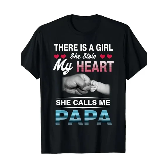 Hot Trending T-Shirt With Papa'S Girl" Heartfelt Cotton T-Shirt 100% Pure Cotton, Short Sleeve Crew Neck