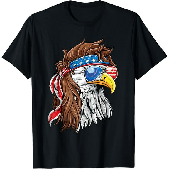 Hot Trending T-Shirt With Patriotic Bald Eagle Mullet Usa American Flag 4Th Of July T-Shirt Design Preview Only