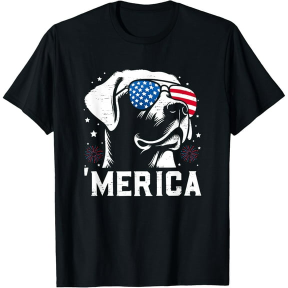 Hot Trending T-Shirt With Patriotic Labrador Retriever Dog Merica Us Flag 4Th Of July T-Shirt Design Preview Only