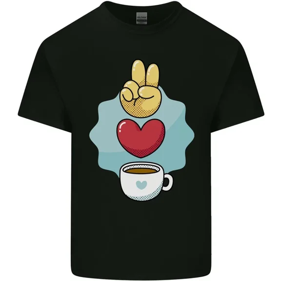 Hot Trending T-Shirt With Peace Love Coffee T-Shirt Design Preview Only