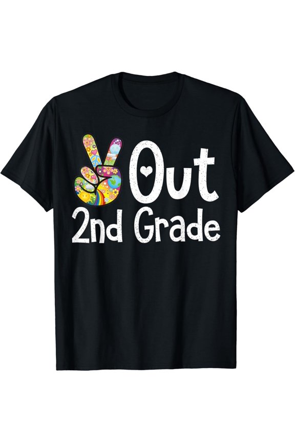 Hot Trending T-Shirt With Peace Out 2Nd Grade - Last Day Of School Second Grade Grad