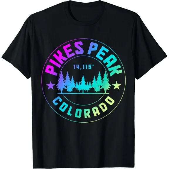 Hot Trending T-Shirt With Pikes Peak Colorado Mountain Hiking Vintage Design Preview Only