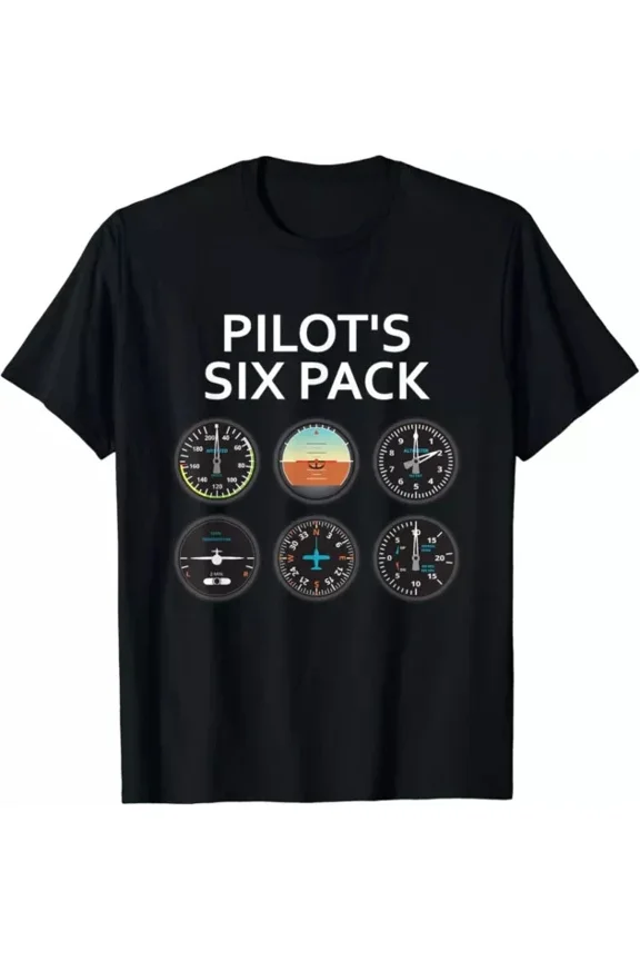 Hot Trending T-Shirt With Pilot'S Six Pack - Funny Aviation Design Preview Only