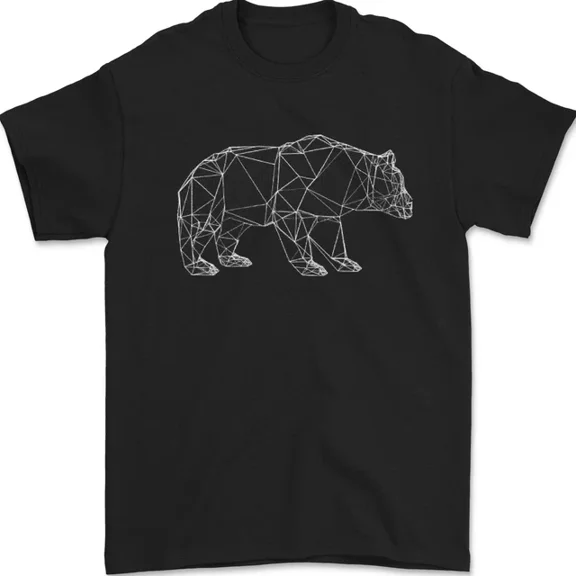 Hot Trending T-Shirt With Polygon Grizzly Bear T-Shirt Design Preview Only
