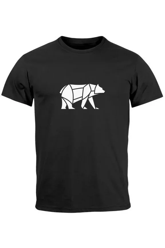 Hot Trending T-Shirt With Polygon Print Bear Bear Animal Outdoor Fashion T Design Preview Only