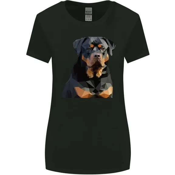 Hot Trending T-Shirt With Polygon Rottweiler Dog T-Shirt Design Preview Only