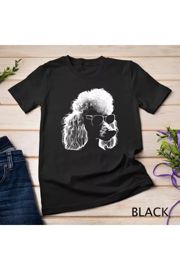 Hot Trending T-Shirt With Poodle Best Dog Sunglasses Pet Lover Dog Unisex S-5Xl T-Shirt