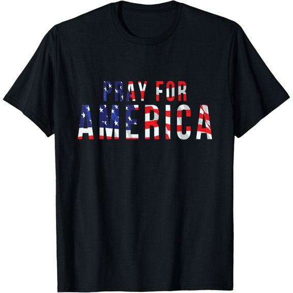 Hot Trending T-Shirt With Pray For America Christian Us Flag 4Th Of July Celebration T-Shirt Design Preview Only