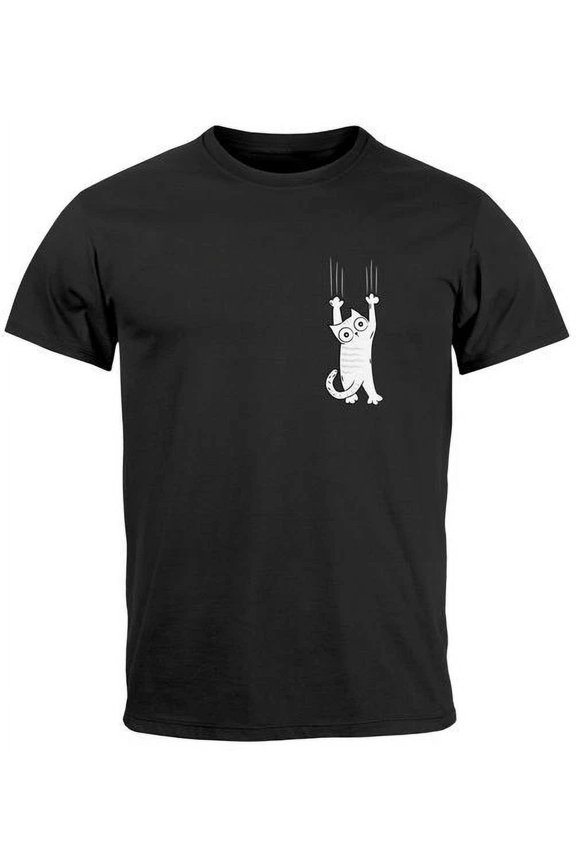 Hot Trending T-Shirt With Print Cat Cat Logo Funny Hooded Sweater Men Fashion Design Preview Only