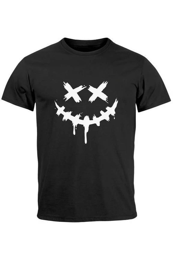 Hot Trending T-Shirt With Printed Techwear Fashion Street Style Smiling Face Smile Trend Design Preview Only