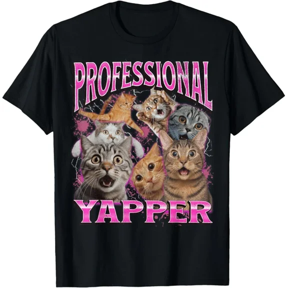 Hot Trending T-Shirt With Professional Yapper Cat Bootleg Graphic 90S T-Shirt