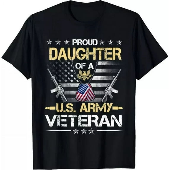 Hot Trending T-Shirt With Proud Daughter Of A U S Army Veteran Flag Veterans Day Design Preview Only