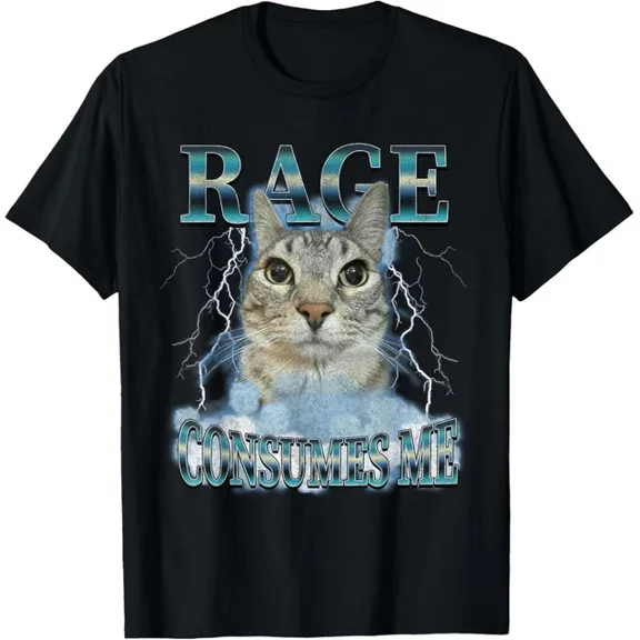 Hot Trending T-Shirt With Rage Consumes Me Cat Saying Cats Humor T-Shirt