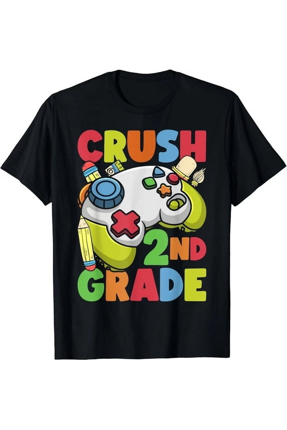 Hot Trending T-Shirt With Ready To Crush 2Nd Grade Gamer Student Funny Back To School Design Preview Only