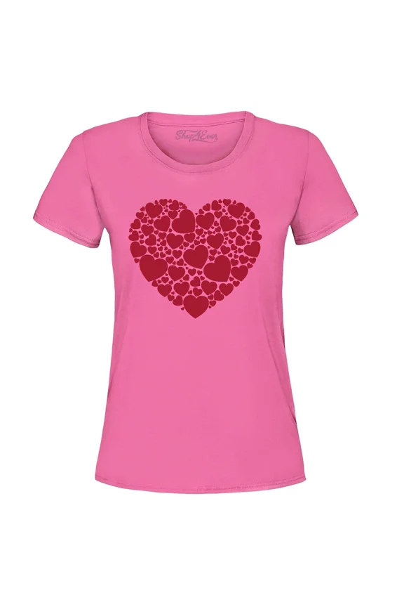 Hot Trending T-Shirt With Red Heart Love Cloud Cluster Valentine'S Day Shirt Design Preview Only