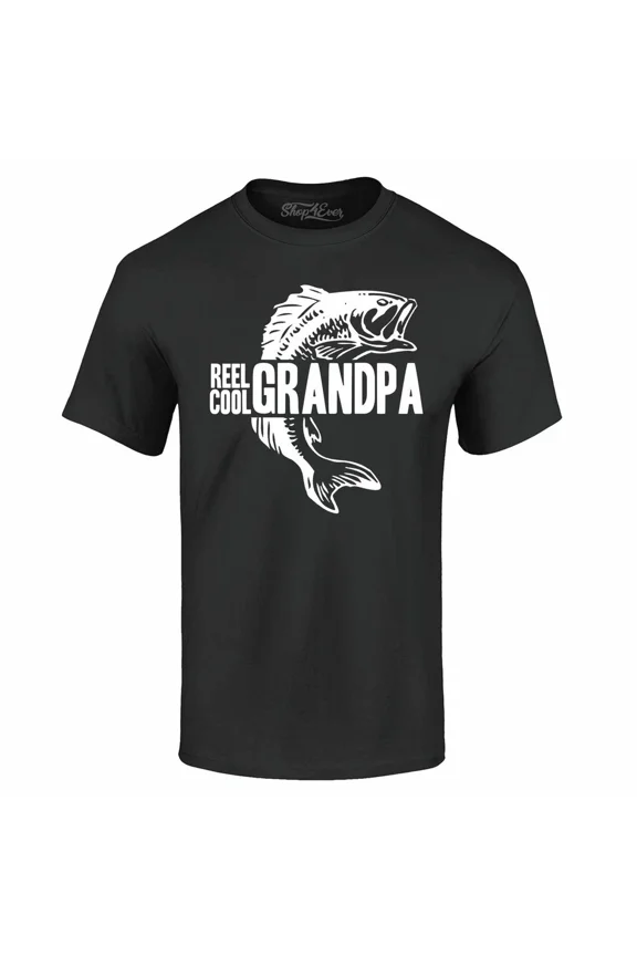 Hot Trending T-Shirt With Reel Cool Grandpa T-Shirt Fish Fishing Fishermen Camping Fathers Day Gift Shirts Design Preview Only