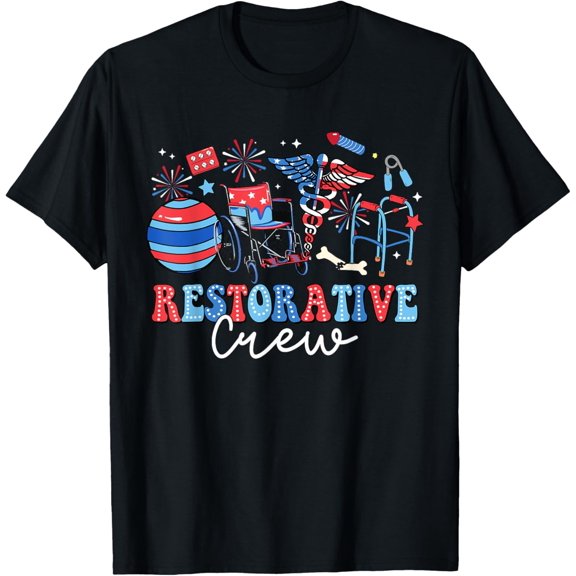 Hot Trending T-Shirt With Restorative Crew Restorative Aide Usa Flag 4Th Of July T-Shirt Design Preview Only
