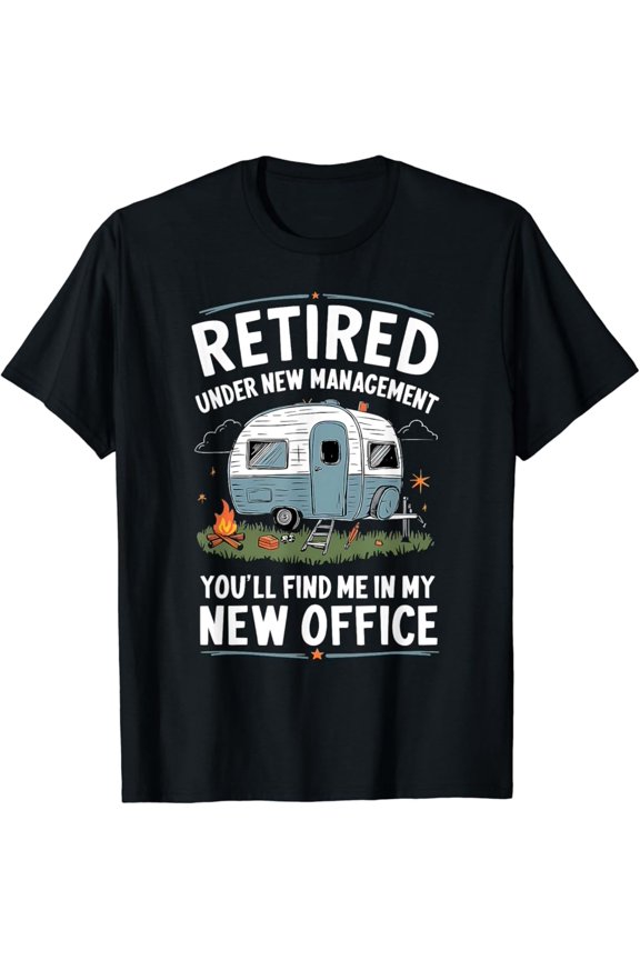 Hot Trending T-Shirt With Retirement Retired Funny Camper Camp Camping T-Shirt Design Preview Only