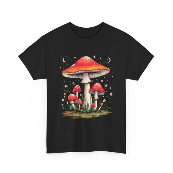 Hot Trending T-Shirt With Retro Boho Hippie Mushrooms Natural T-Shirt S-5Xl | Be The Light Hippie Shirt