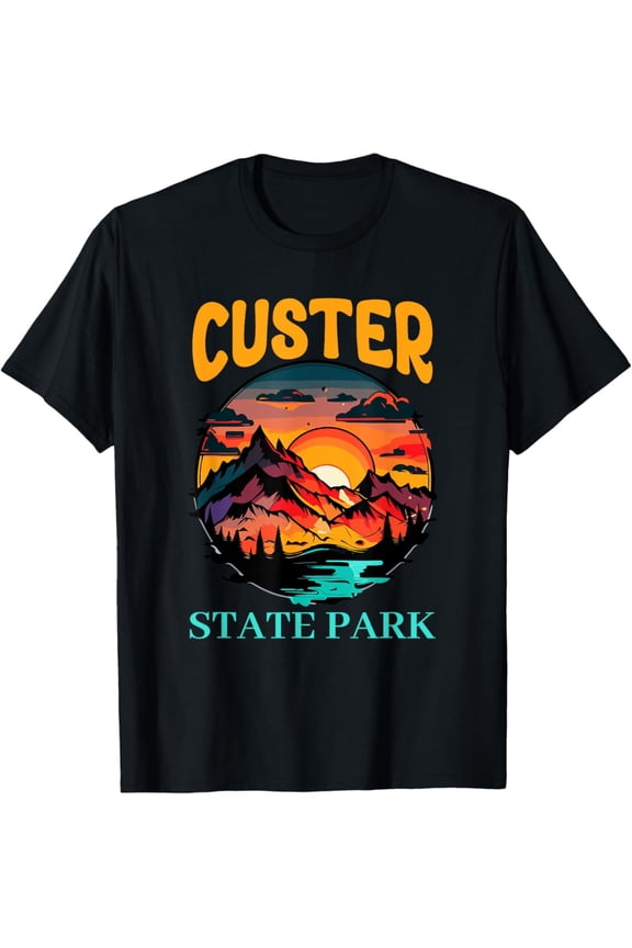 Hot Trending T-Shirt With Retro Custer State Park Outdoor Camping Hiking Trip T-Shirt Design Preview Only