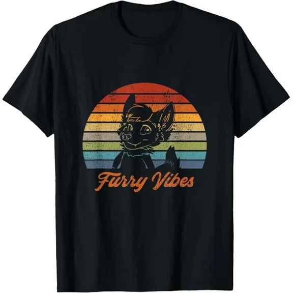 Hot Trending T-Shirt With Retro Furry Fandom Furry Vibes Cute Owo Fursuit Tee Gift Unisex T-Shirt Design Preview Only