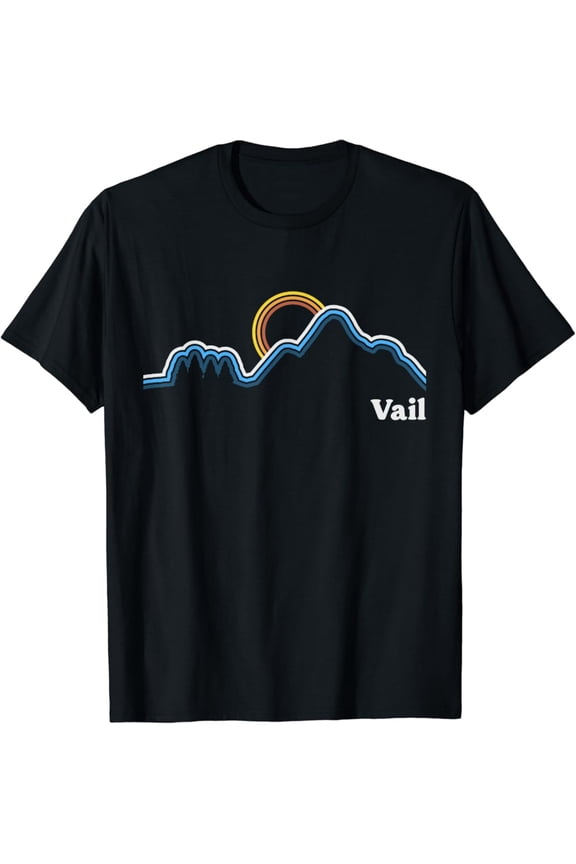 Hot Trending T-Shirt With Retro Vail Colorado Hiking Adventure Outdoor T-Shirt Design Preview Only