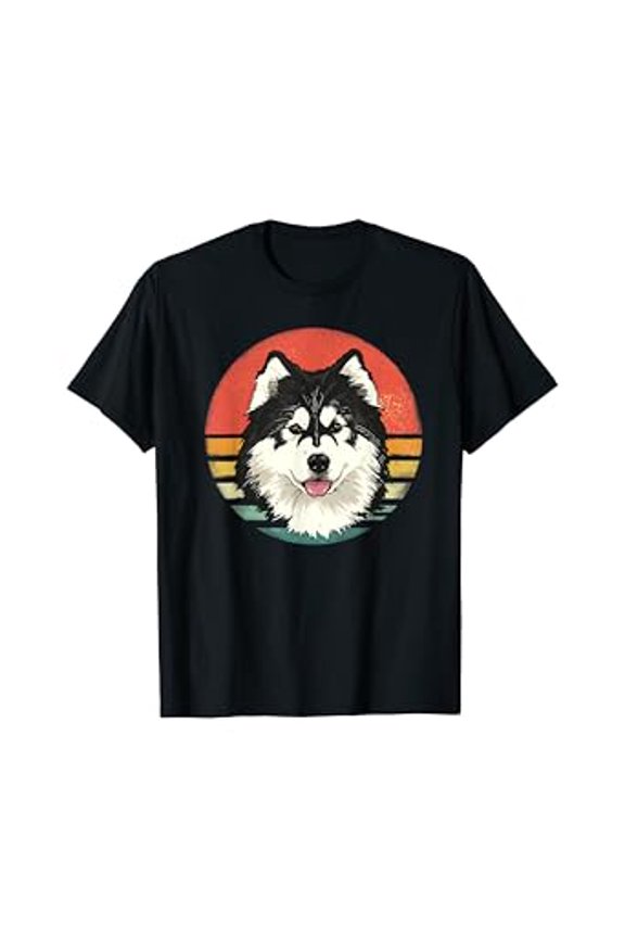 Hot Trending T-Shirt With Retro Vintage Alaskan Malamute Dog Breed Lover Gift T-Shirt Design Preview Only