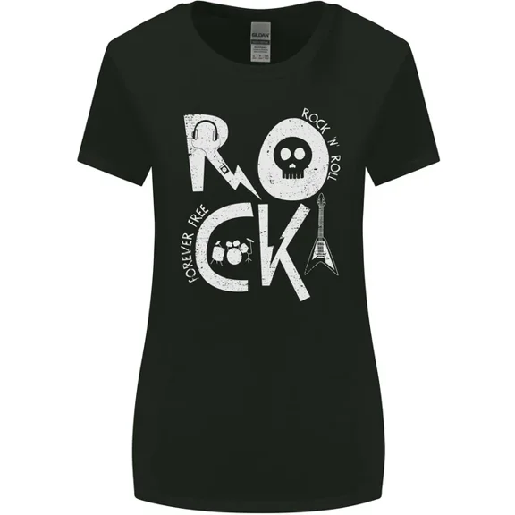 Hot Trending T-Shirt With Rock Music Symbols Guitar T-Shirt Design Preview Only