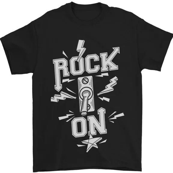 Hot Trending T-Shirt With Rock On Funny Music Heavy Metal Guitar T-Shirt Design Preview Only