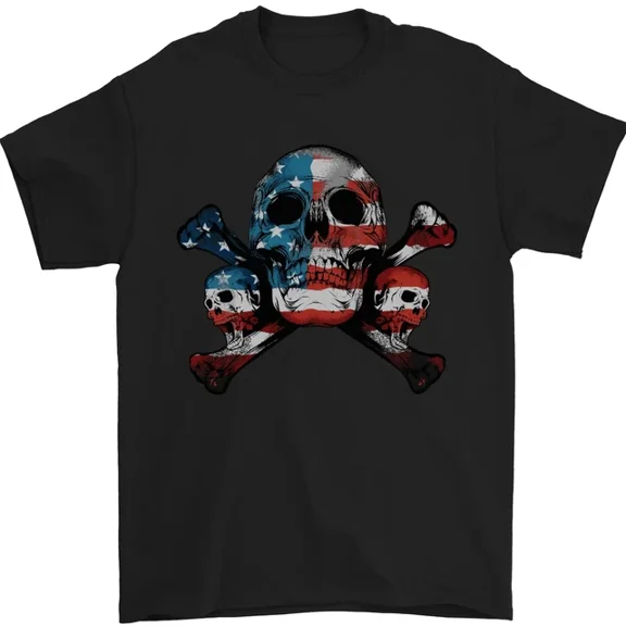 Hot Trending T-Shirt With S Usa Flag America Biker Motorbike T-Shirt Design Preview Only