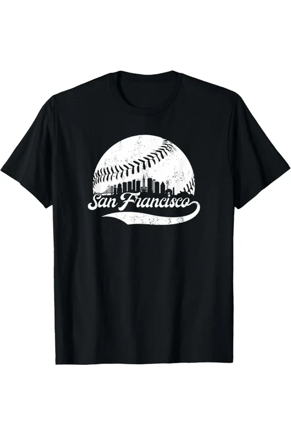 Hot Trending T-Shirt With San Francisco California Vintage Skyline Design Preview Only