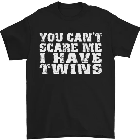 Hot Trending T-Shirt With Scare Me I Have Twins Fathers Day Mothers Mens T-Shirt 100% Cotton Design Preview Only