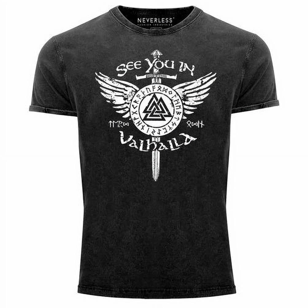 T-shirt Homme See You In Valhalla - Design Vikings Camouflage, 100% Coton, Coupe Classique