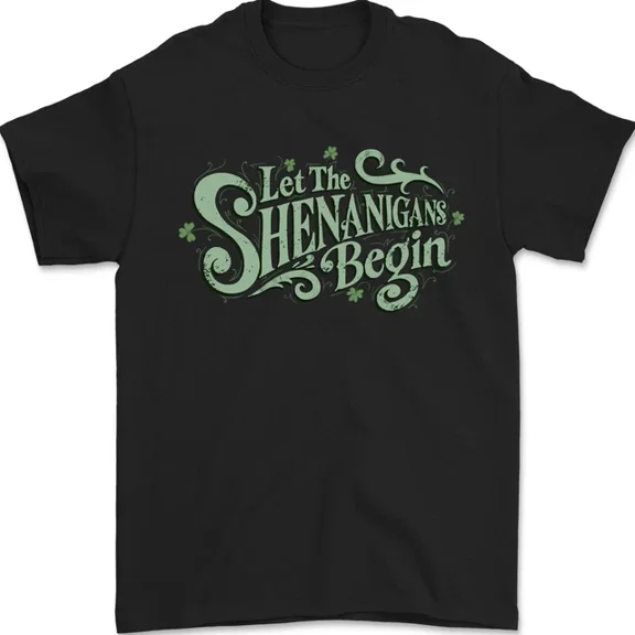 Hot Trending T-Shirt With Shenanigans Begin Funny St Patricks Day T-Shirt Design Preview Only