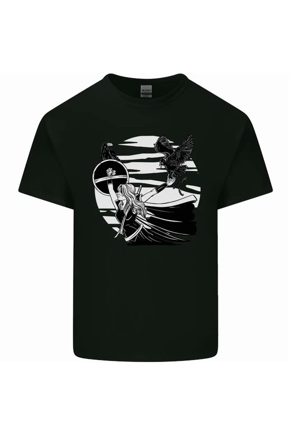Hot Trending T-Shirt With Shield Maiden With A Raven & Viking Ship T-Shirt Design Preview Only