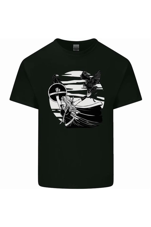 Hot Trending T-Shirt With Shield Maiden With A Raven & Viking Ship T-Shirt Design Preview Only