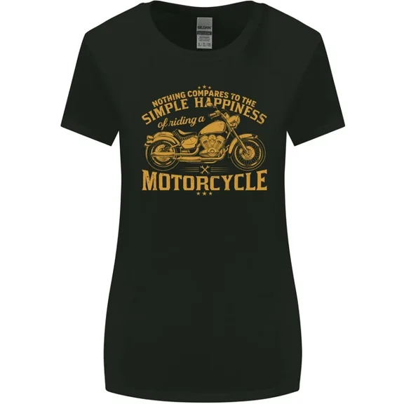 Hot Trending T-Shirt With Simple Happiness Biker Motorcycle Motorbike T-Shirt Design Preview Only