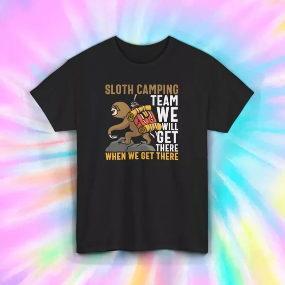 Hot Trending T-Shirt With Sloth Camp Team T-Shirt Funny Slow Hiker Outdoors Design Preview Only