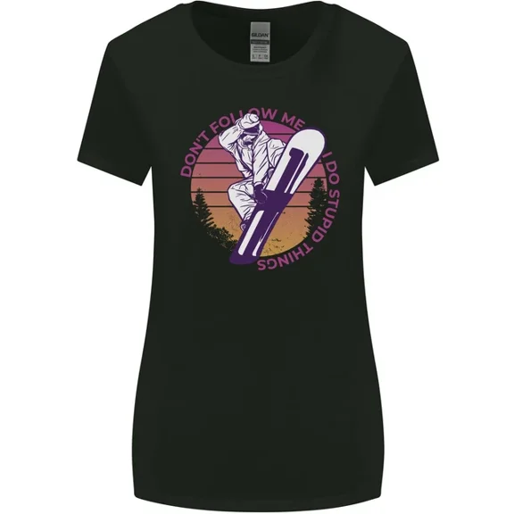 Hot Trending T-Shirt With Snowboarding Funny Dont Follow Me T-Shirt Design Preview Only