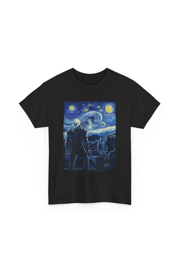 Hot Trending T-Shirt With Starry Witcher T-Shirt Design Preview Only