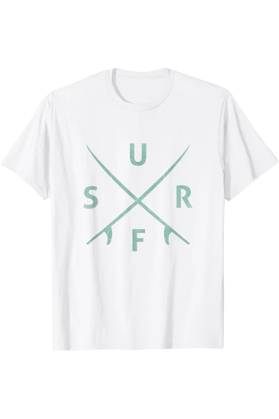 Hot Trending T-Shirt With Subtle Wave Surfing Shirts For Men Surf Logo Design Preview Only