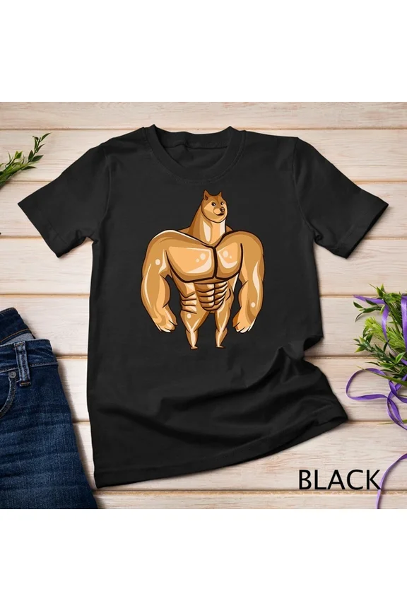 Hot Trending T-Shirt With Swole Dog Muscle Cheems Shiba Inu Ironic Dog Meme Unisex S-5Xl T-Shirt